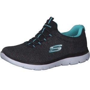 Skechers Women's Summits Sneaker Black/Turquoise, Sz 7‎